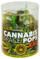 Cannabis Space Pops XXL სასაჩუქრე ყუთი (6 ლოლი), 24 ყუთი მუყაოს კოლოფში