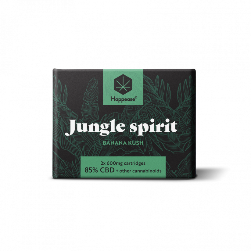 Happease Cartucho Jungle Spirit 1200 mg, 85% CBD, 2 piezas x 600 mg
