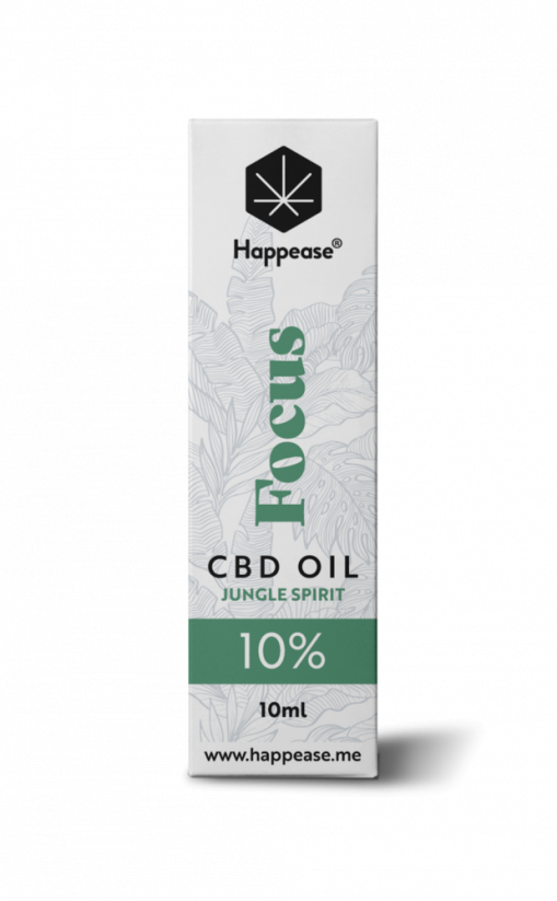 Happease Фокус CBD масло Дух на джунглата, 10% CBD, 1000mg, 10ml