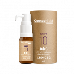 CannabiGold olej Best 10 % (9 % CBD, 1 % CBG), 1200 mg, 12 ml