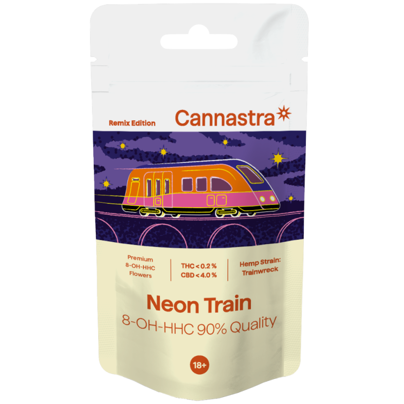 Cannastra 8-OH-HHC Flor Neon Train 90% qualidade, 1 g - 100 g