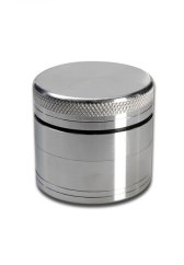 Neutraler Aluminium-Grinder, 4-teilig, 56 x 40 mm – Silber