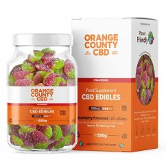 Orange County CBD Gummies Zemenes, 70 gab, 3200 mg CBD, 550 g