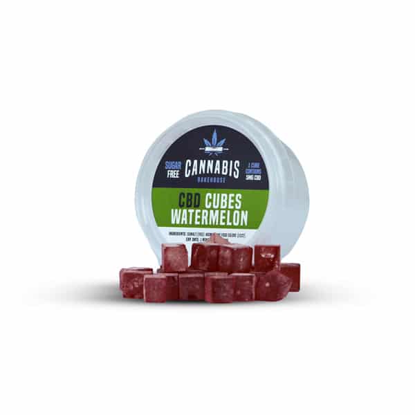 Cannabis Bakehouse CBD-kuutiokarkkia - Vesimeloni, 30g, 22pcs x 5mg CBD