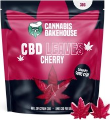 Cannabis Bakehouse - CBD Gummy Leaves Cherry, 10 stk x 5mg CBD