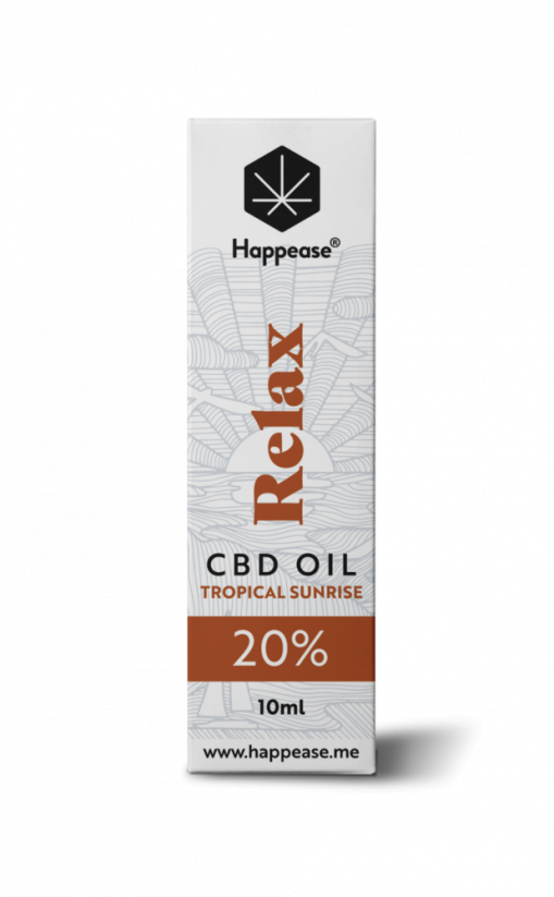 Happease Relax CBD Oil Tropical Sunrise, 20% CBD, 2000mg, 10ml