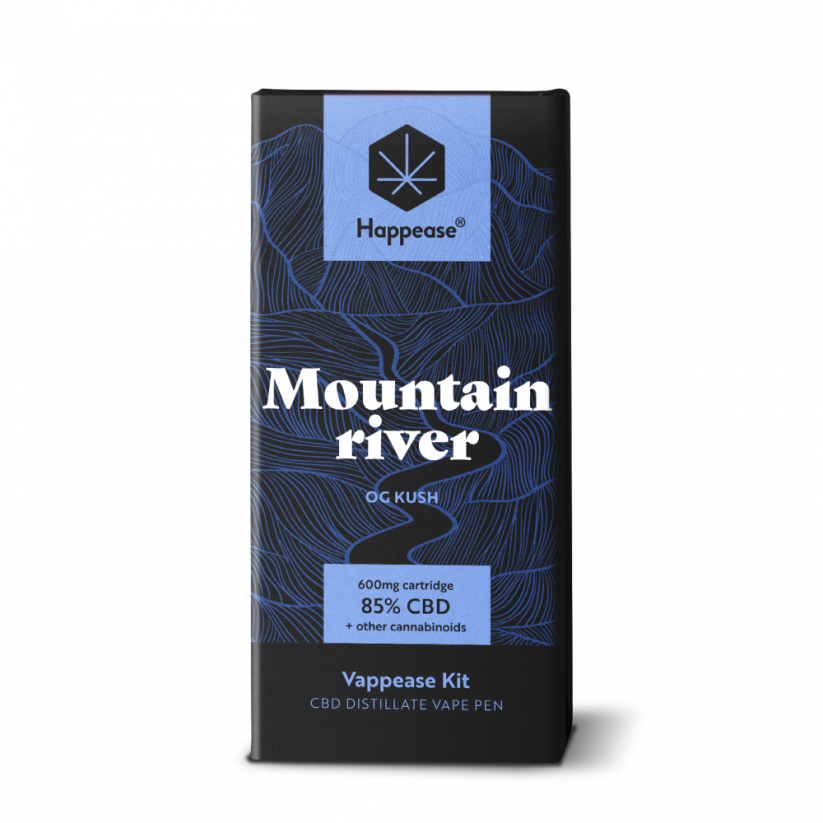 Happease Класичний Гірська річка - Комплект для вейпінгу, 85% CBD, 600 мг