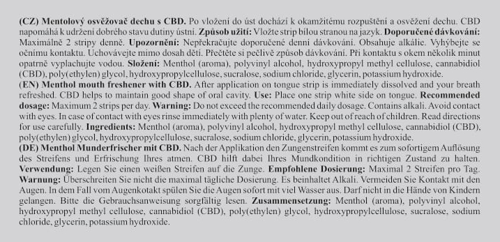 CEBEDIX-H FORTE Ambientador bucal de mentol com CBD 2,5mg x 10ks, 25 mg