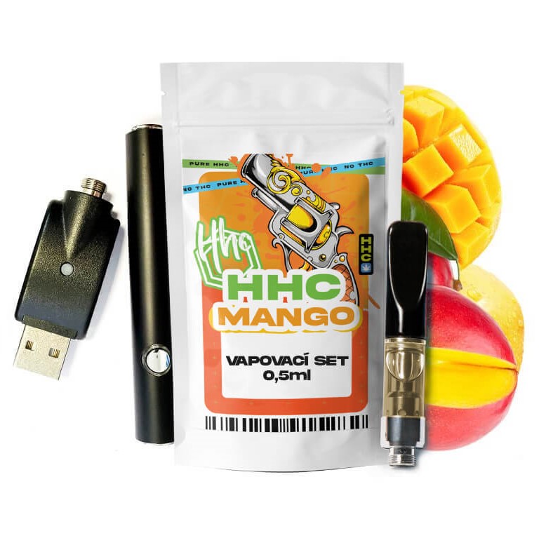 Czech CBD HHC komplekti aku + kassett Mango, 94 %, 0,5 ml