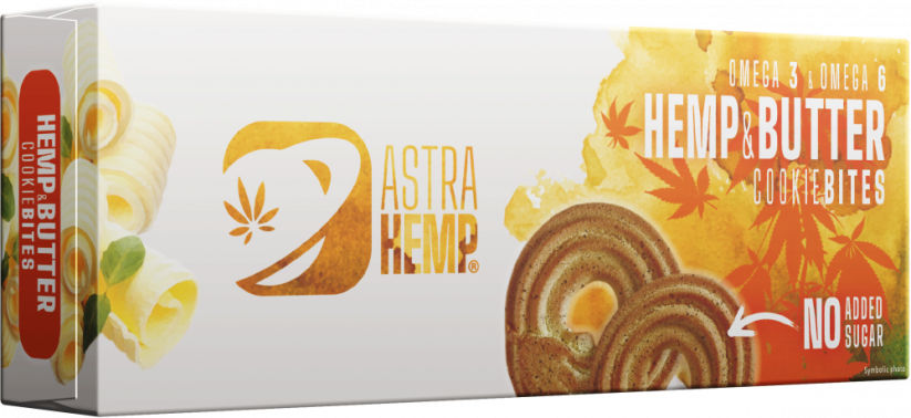 Astra Hemp Cookie Bites Hemp & Butter - Thùng (12 hộp)