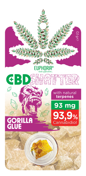 Euphoria Pegamento Shatter Gorila (93 mg a 465 mg de CBD)