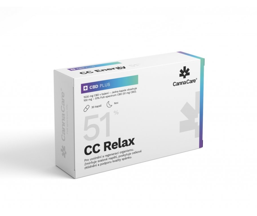 CannaCare CC Kapsuli Relax b'CBD 51 %, 1530 mg