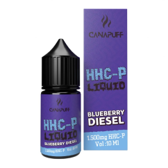 CanaPuff HHCP 液体ブルーベリー ディーゼル、1500 mg、10 ml