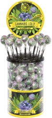 Cannabis Blueberry Haze Lollies – näytteillepanosäiliö (100 memmekkää)