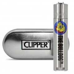 The Bulldog Clipper Zilverkleurige metalen aansteker + cadeaubox