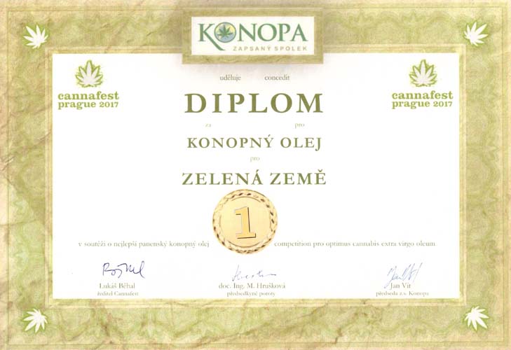 Zelená Země Konopný olej ČR, BIO 500ml