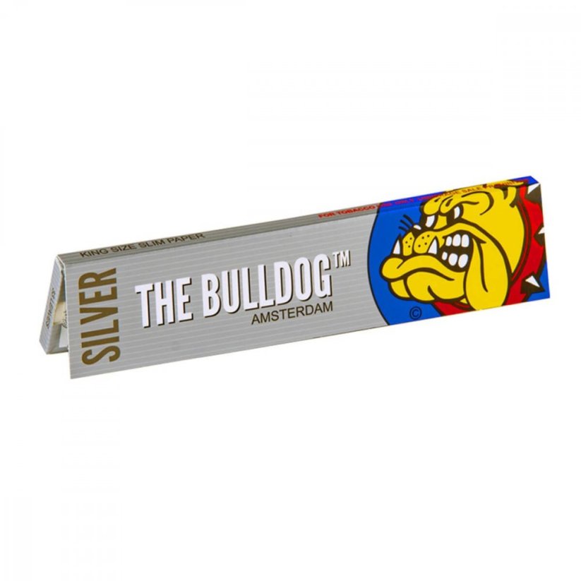 The Bulldog オリジナル シルバー キングサイズ スリム ローリングペーパー