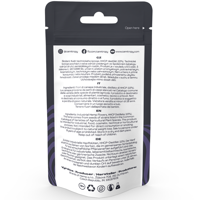 Canntropy HHCP-bloem Purple Haze 15%, 1 g - 100 g