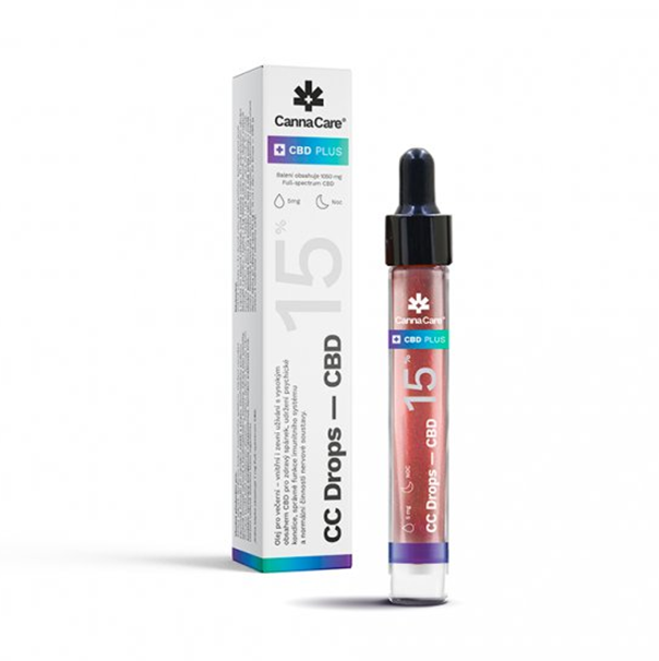 CannaCare Kapky CC Drops s CBD 15 %, 7 ml, 1050 mg