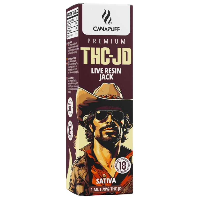 CanaPuff Jack Kertakäyttöinen Vape Pen, 79 % THCJD, 1 ml