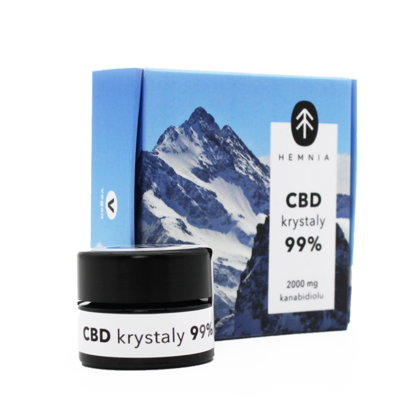 Hemnia kristalli CBD 99%, 2000mg CBD, 2 grammi