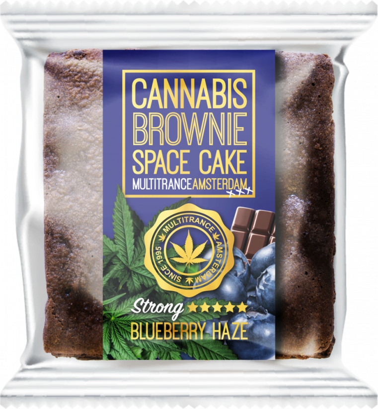 Cannabis Blueberry Haze Brownie (aromă puternică de Sativa) - Cutie (24 pachete)