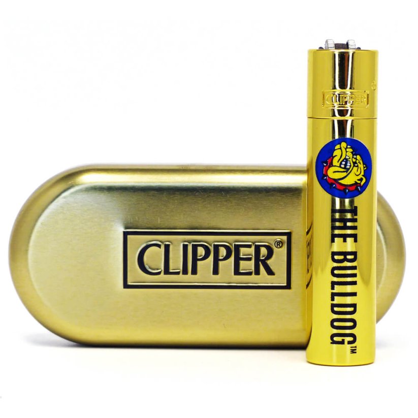 The Bulldog Clipper Золота металева запальничка + подарунокbox