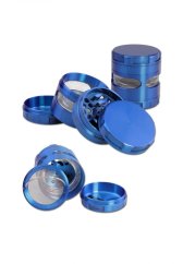 Broyeur métallique en 4 parties bleu, 56x63mm