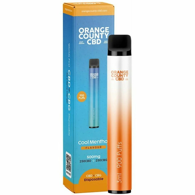 Orange County CBD Vape Pen Cool Mentol, 250mg CBD + 250mg CBG, 2 ml