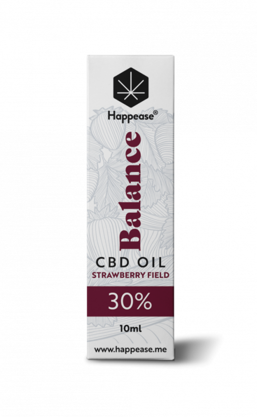 Happease Tasapainota CBD-öljyä Mansikka kenttä, 30 % CBD, 3000 mg, 10 ml