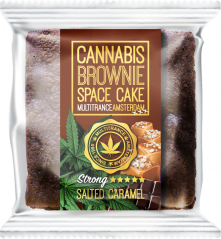 Brownie de caramelo salado con cannabis (fuerte sabor sativa) - Caja (24 paquetes)