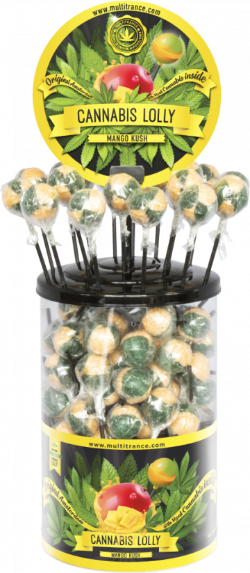 Cannabis Mango Kush konfektes — displeja konteiners (100 konfektes)