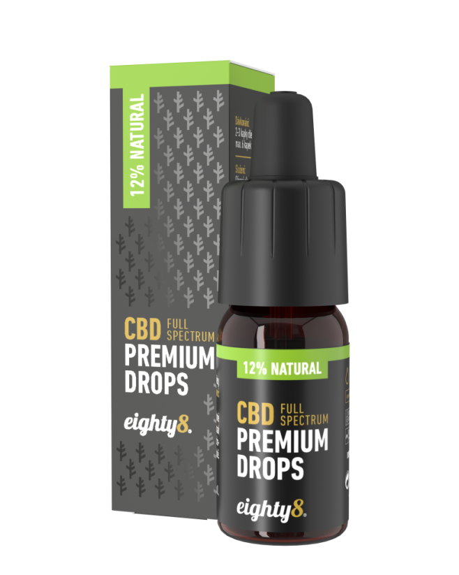 Eighty8 Natūralus CBD Lašai, 12%, 10ml, 1200mg