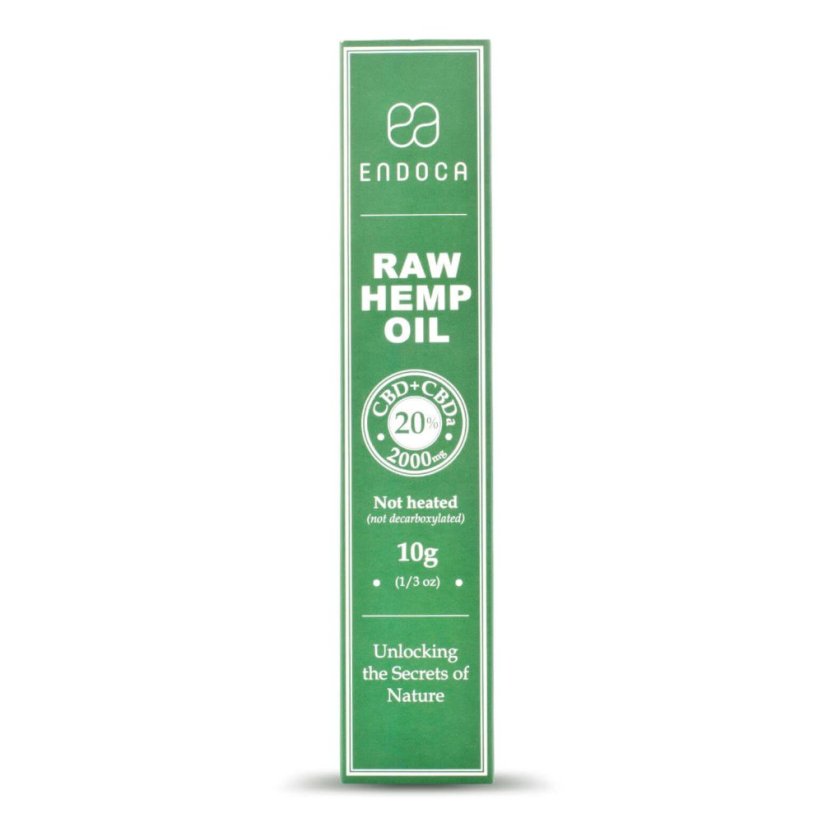 Endoca RAW კანაფის ზეთის ექსტრაქტი 2000 მგ CBD + CBDa (20%), 10 გ შპრიცი