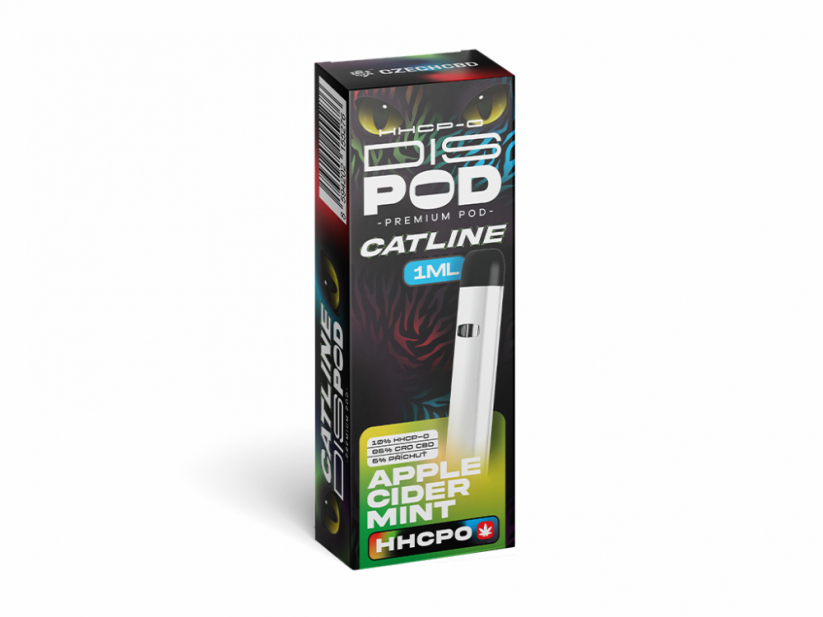 Czech CBD HHCPO CATline Vape Pen disPOD obuolių sidro mėtų, 10 % HHCPO, 1 ml