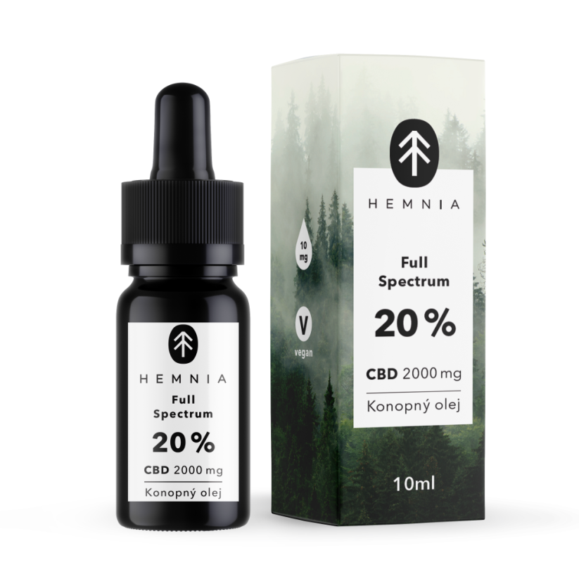 Hemnia Full Spectrum CBD Konopný olej 20%, 2000 mg, 10 ml