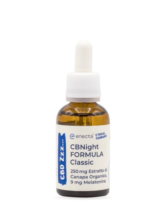 *Enecta CBNight Formula Classic Ulei de cânepă cu melatonină, 250 mg extract organic de cânepă, 30 ml