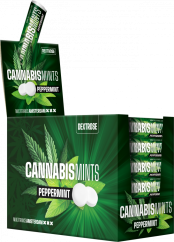 Cannabis Dextrose Menta tekercs – Kijelző tartály (48 Rolls)