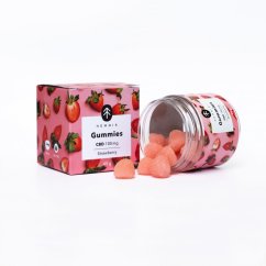 Hemnia CBD Gummies, Sur Jordbær, 100mg CBD, 20 stk x 5mg, 45g