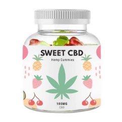 Sweet CBD Gomitas, cereza, kiwi, Piña, Fresa, 100 mg CDB, 20 piezas X 5 mg, 60 gramo