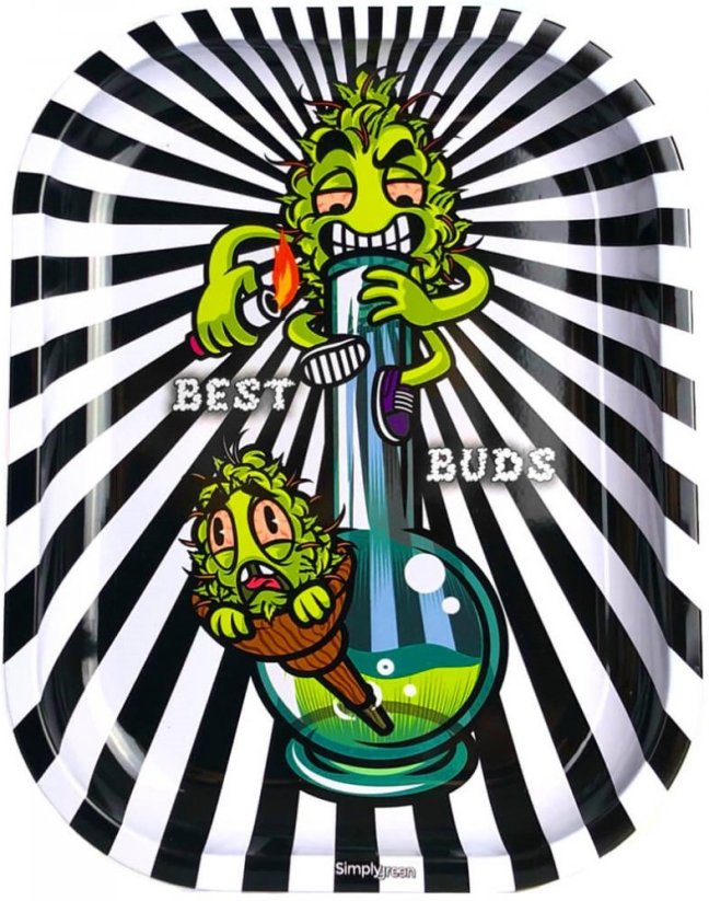 Best Buds Smoke Me Μικρός μεταλλικός δίσκος κύλισης με κάρτα μαγνητικού μύλου