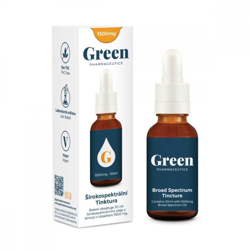 Green Pharmaceutics Breitspektrum-Tinktur, 5%, 1500 mg CBD, 30 ml
